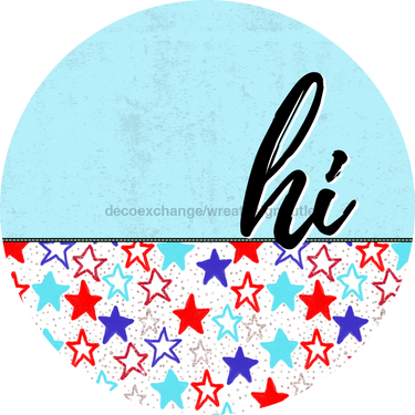 Patriotic Door Hanger Hi Dco - 01502 - Dh 18’ Round Wood